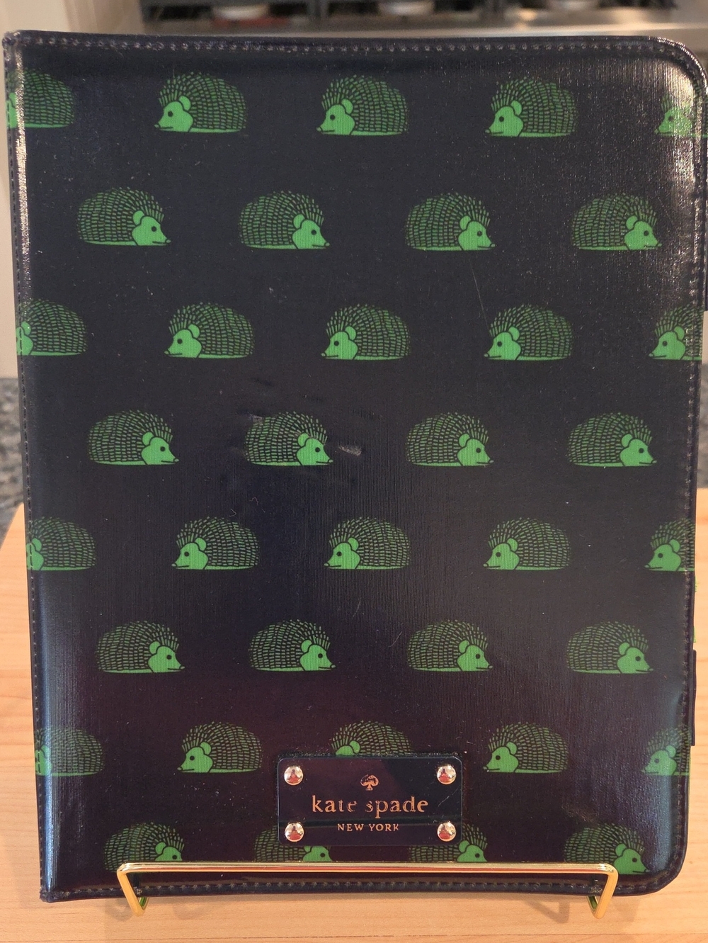 kate spade Navy and Green Hedgehog Ipad Cover